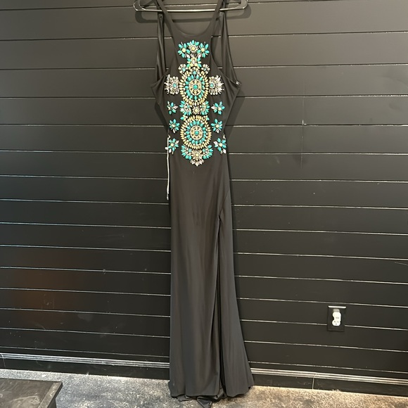 Rachel Allen Prom , Pageant Gown. Black with Gorgeous Beading . NWT - Picture 2 of 4